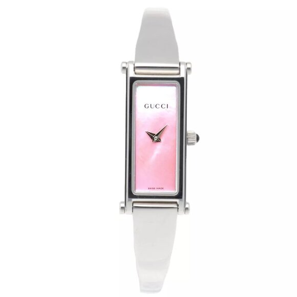 GUCCI Watches 1500L Stainless Steel bangle pink shell used - Picture 1 of 5